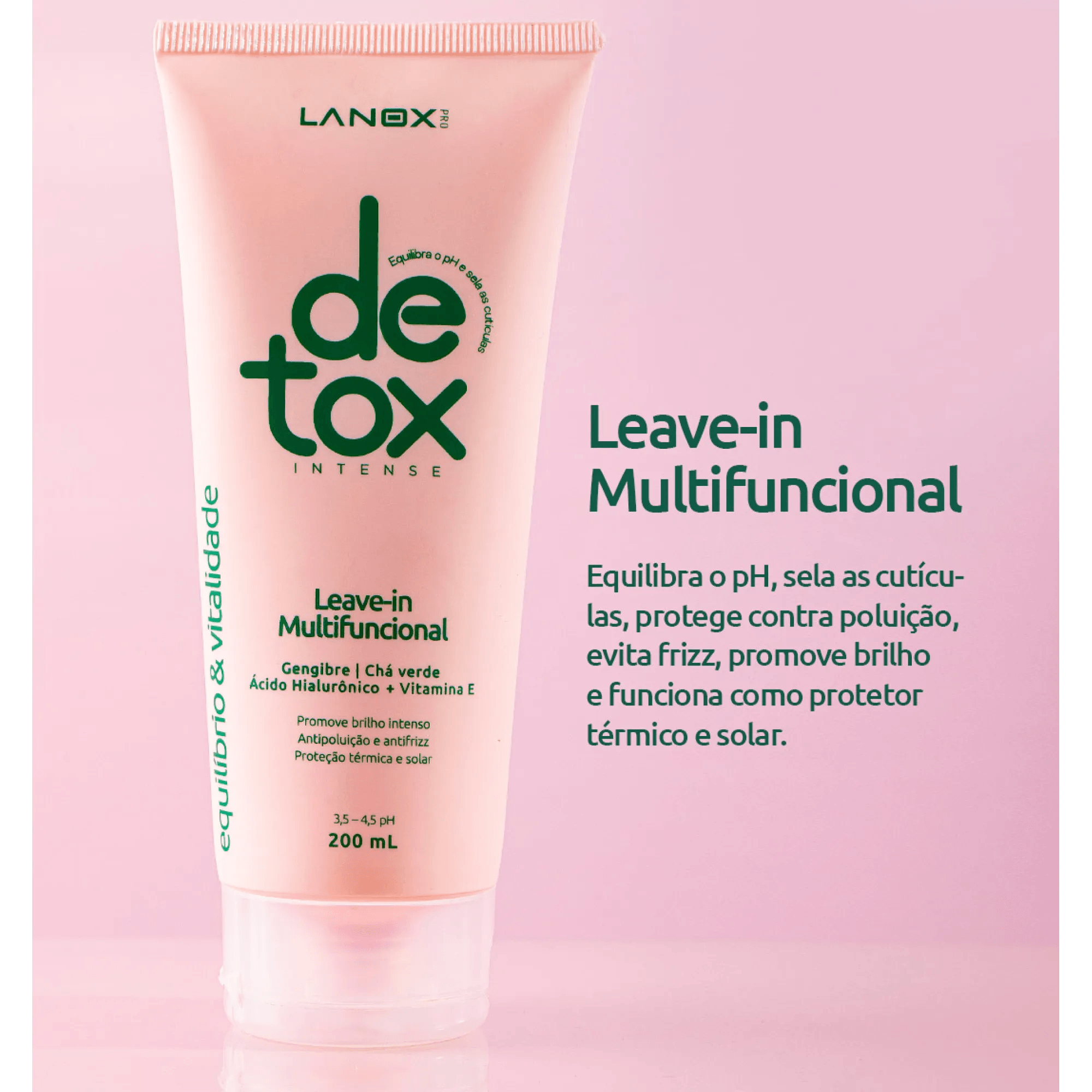 Leave-in Quelante Detox Intense Lanox: Equilíbrio, Proteção e Brilho Intenso - 200ml - Trihair Cosméticos
